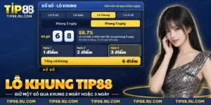 Giao diện chọn lô khung TIP88 với lựa chọn khung 2 ngày và 3 ngày