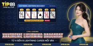 XXXtreme Lightning Baccarat TIP88 với các lá bài được gắn hệ số nhân trên bàn baccarat live